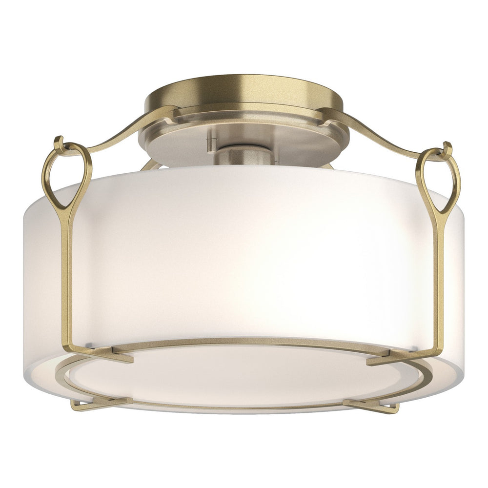 Hubbardton Forge - One Light Semi-Flush Mount - Bow - Modern Brass- Union Lighting Luminaires Decor