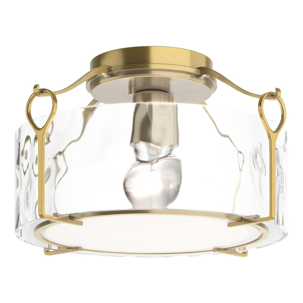 Hubbardton Forge - One Light Semi-Flush Mount - Bow - Modern Brass- Union Lighting Luminaires Decor