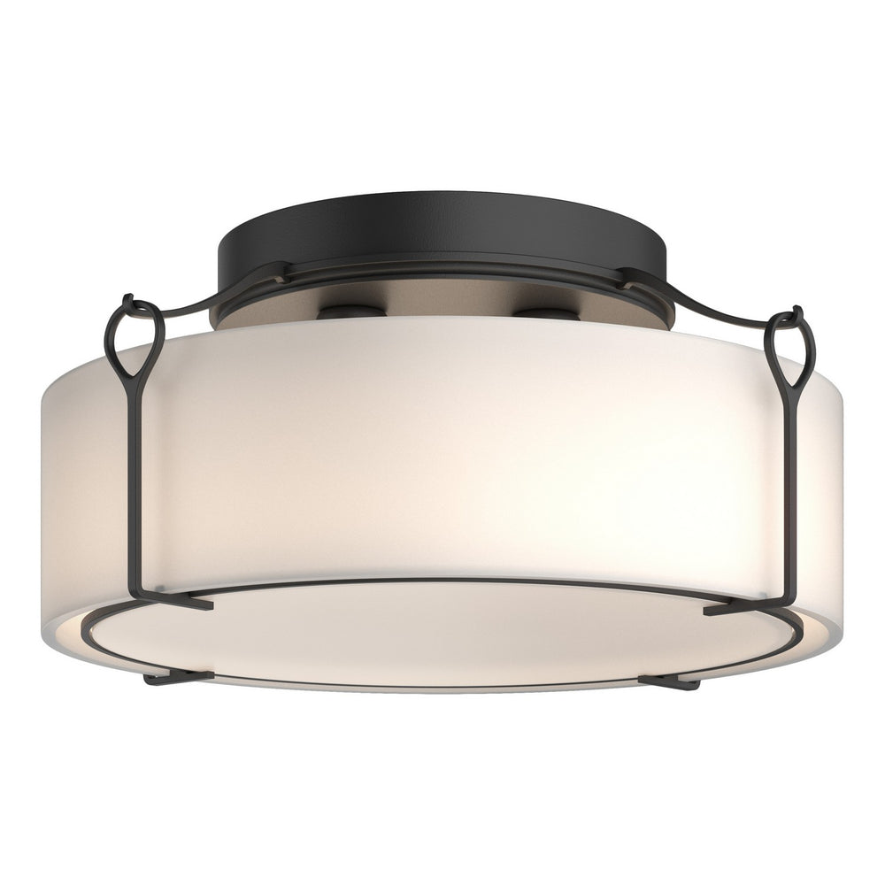 Hubbardton Forge - Four Light Semi-Flush Mount - Bow - Black- Union Lighting Luminaires Decor