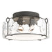 Hubbardton Forge - Four Light Semi-Flush Mount - Bow - Natural Iron- Union Lighting Luminaires Decor