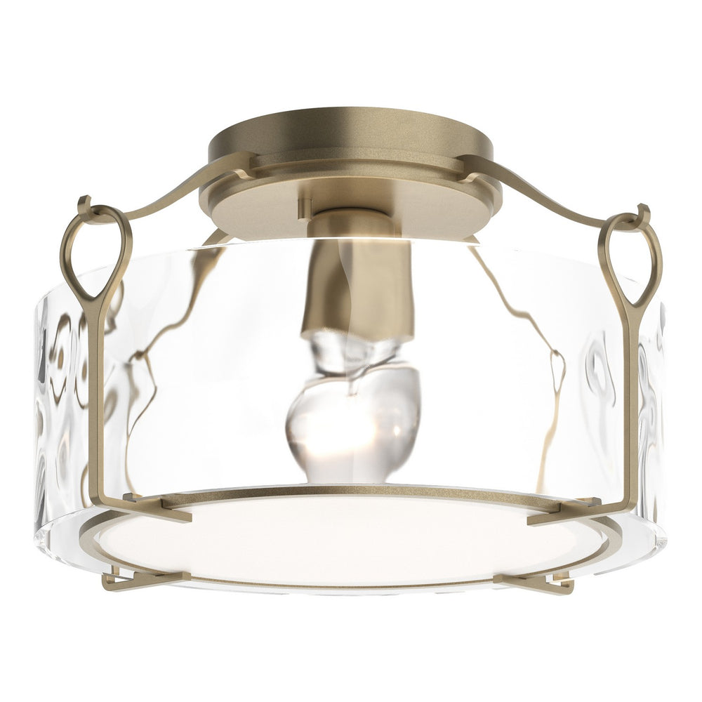 Hubbardton Forge - One Light Semi-Flush Mount - Bow - Soft Gold- Union Lighting Luminaires Decor