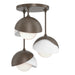 Hubbardton Forge - Three Light Semi-Flush Mount - Brooklyn - Bronze- Union Lighting Luminaires Decor