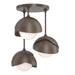Hubbardton Forge - Three Light Semi-Flush Mount - Brooklyn - Bronze- Union Lighting Luminaires Decor