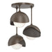 Hubbardton Forge - Three Light Semi-Flush Mount - Brooklyn - Bronze- Union Lighting Luminaires Decor