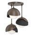Hubbardton Forge - Three Light Semi-Flush Mount - Brooklyn - Bronze- Union Lighting Luminaires Decor