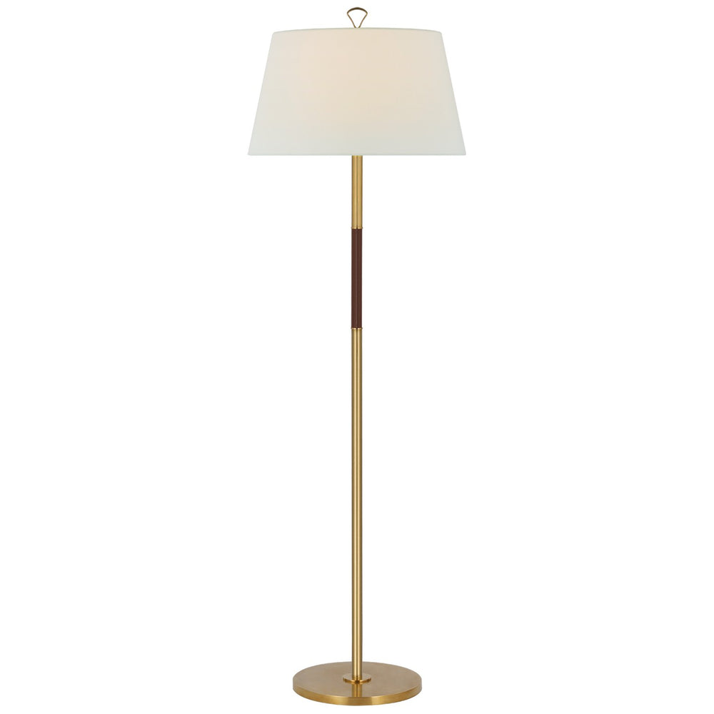 Visual Comfort Signature Canada - LED Floor Lamp - Griffin - Hand-Rubbed Antique Brass and Saddle Leather- Union Lighting Luminaires Decor