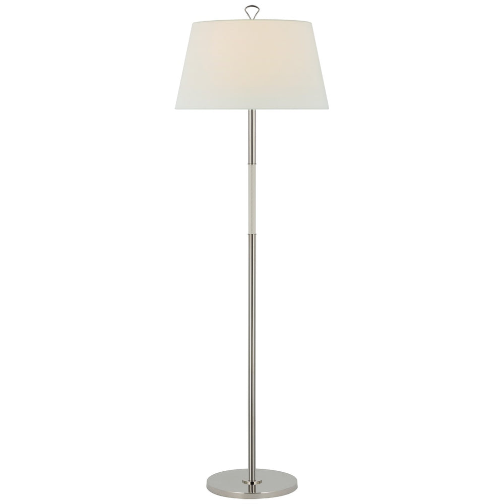 Visual Comfort Signature Canada - LED Floor Lamp - Griffin - Polished Nickel and Parchment Leather- Union Lighting Luminaires Decor