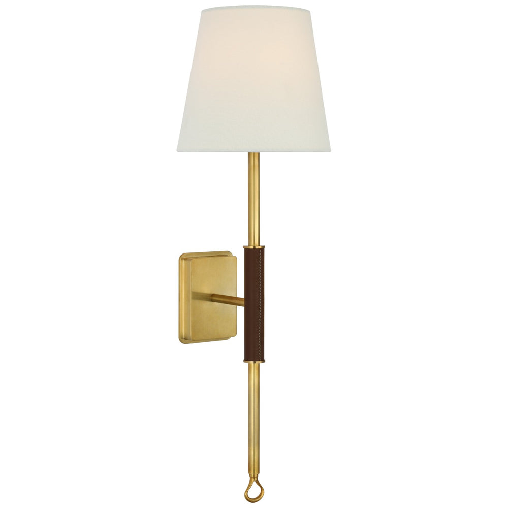 Visual Comfort Signature Canada - LED Wall Sconce - Griffin - Hand-Rubbed Antique Brass and Saddle Leather- Union Lighting Luminaires Decor