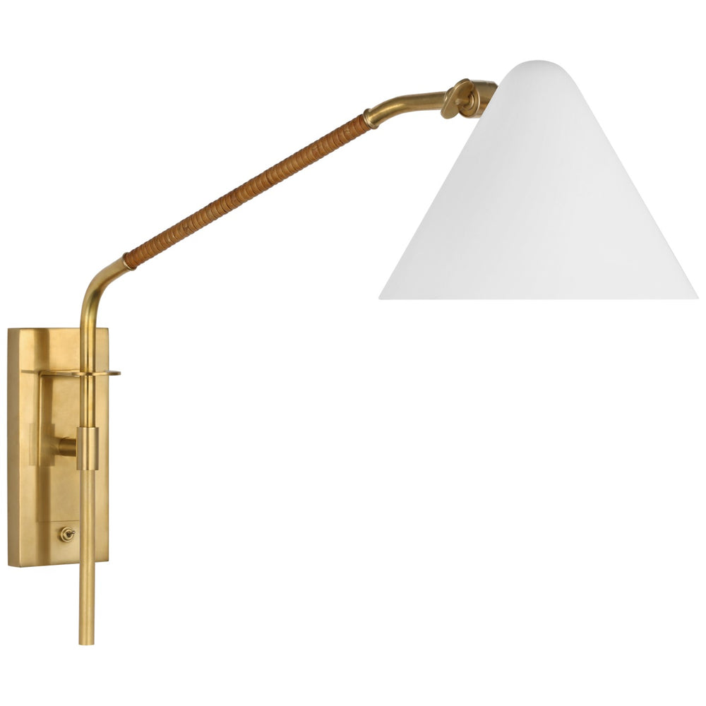 Visual Comfort Signature Canada - LED Wall Sconce - Laken - Hand-Rubbed Antique Brass and Natural Rattan- Union Lighting Luminaires Decor