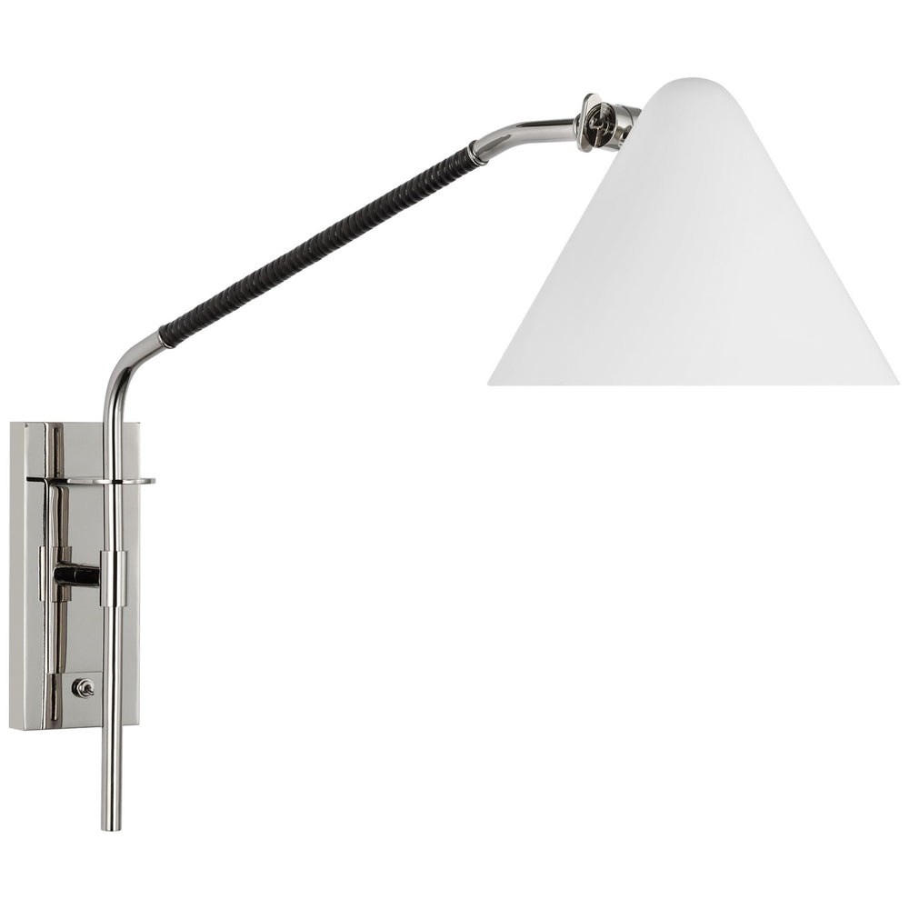 Visual Comfort Signature Canada - LED Wall Sconce - Laken - Polished Nickel and Black Rattan- Union Lighting Luminaires Decor
