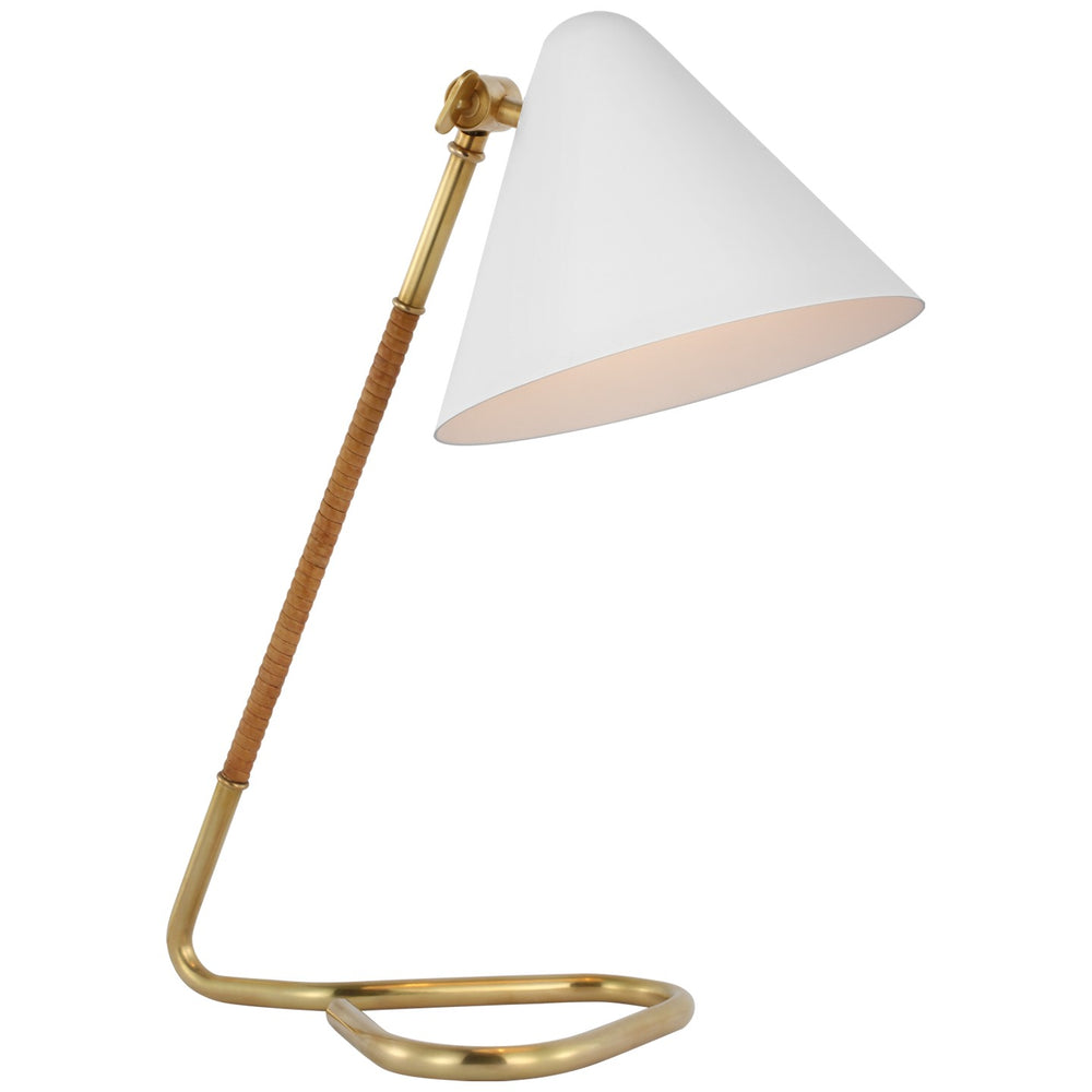 Visual Comfort Signature Canada - LED Desk Lamp - Laken - Hand-Rubbed Antique Brass And Natural Rattan- Union Lighting Luminaires Decor