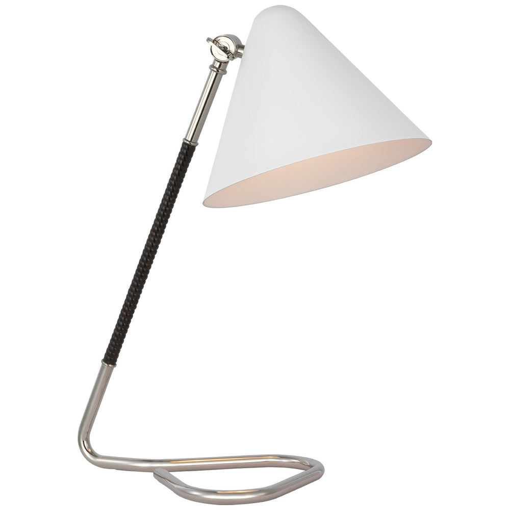 Visual Comfort Signature Canada - LED Desk Lamp - Laken - Polished Nickel And Black Rattan- Union Lighting Luminaires Decor