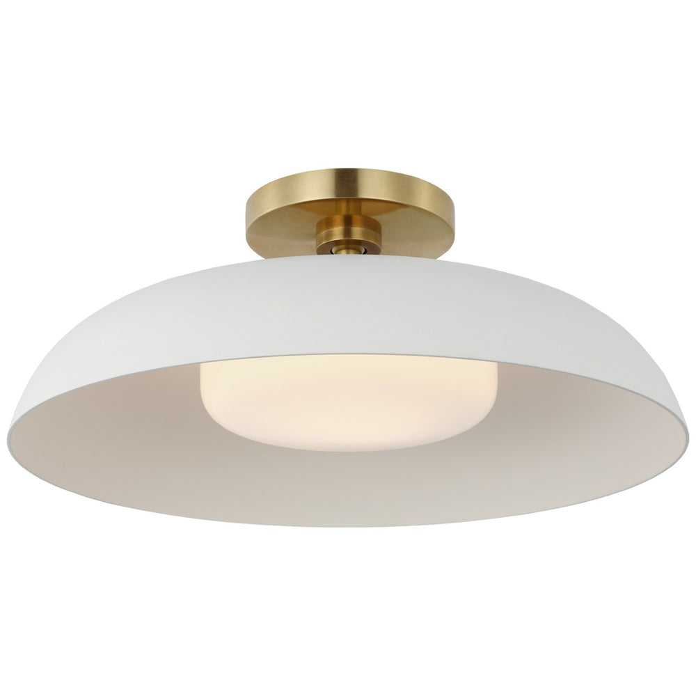 Visual Comfort Signature Canada - LED Flush Mount - Cyrus - Hand-Rubbed Antique Brass and White- Union Lighting Luminaires Decor