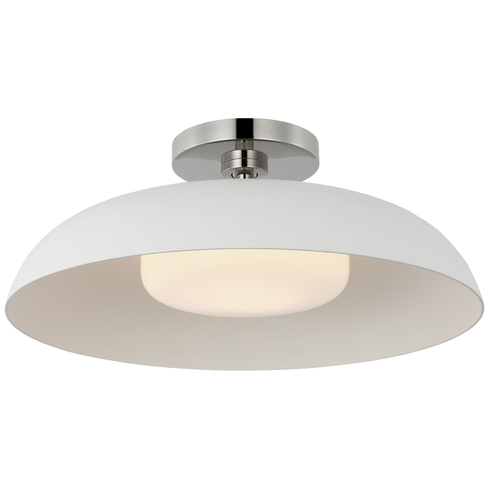 Visual Comfort Signature Canada - LED Flush Mount - Cyrus - Polished Nickel and White- Union Lighting Luminaires Decor