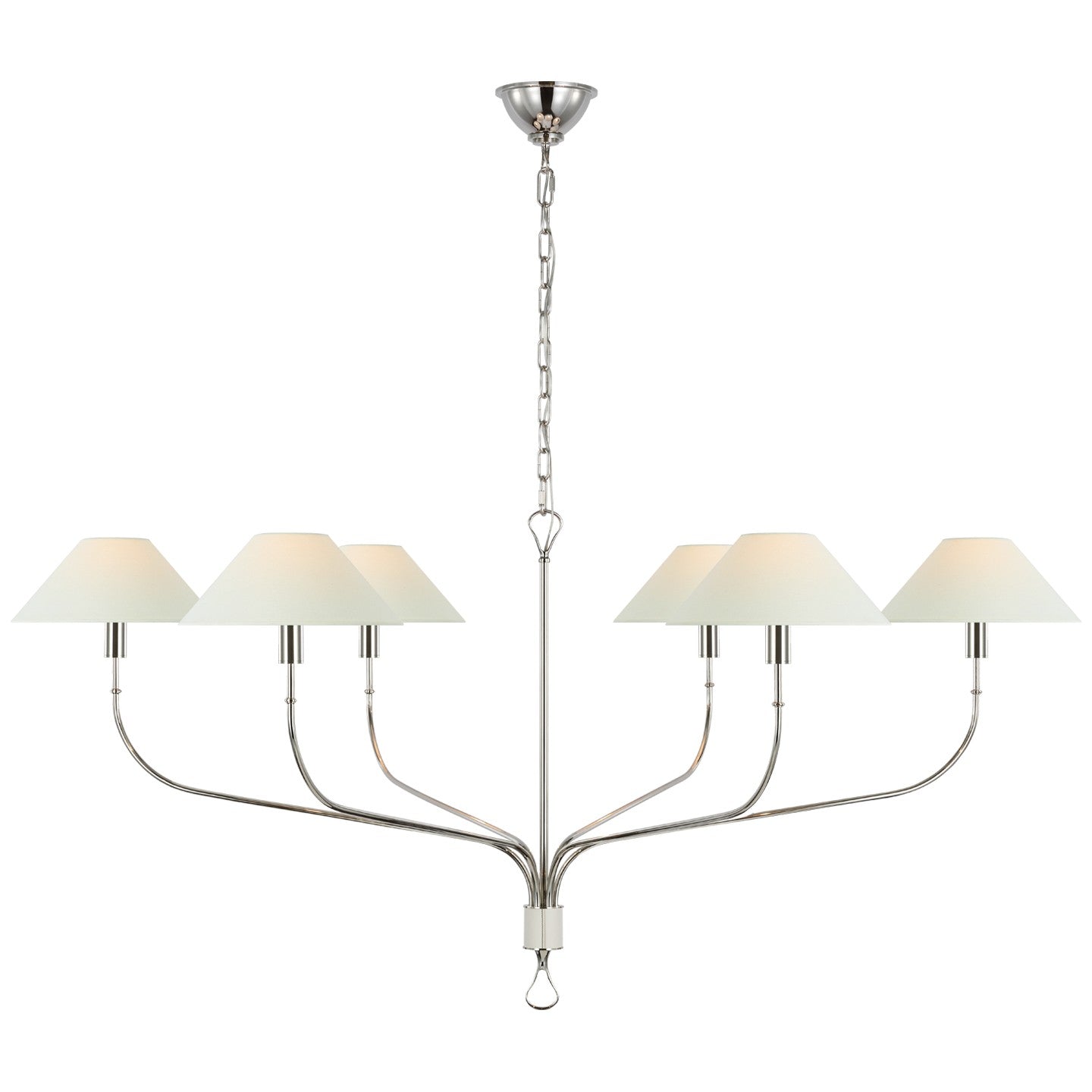 Visual Comfort Signature Canada - LED Chandelier - Griffin - Polished Nickel and Parchment Leather- Union Lighting Luminaires Decor