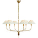 Visual Comfort Signature Canada - LED Chandelier - Griffin - Hand-Rubbed Antique Brass and Saddle Leather- Union Lighting Luminaires Decor