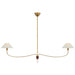 Visual Comfort Signature Canada - LED Chandelier - Griffin - Hand-Rubbed Antique Brass and Saddle Leather- Union Lighting Luminaires Decor