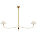 Visual Comfort Signature Canada - LED Chandelier - Griffin - Hand-Rubbed Antique Brass and Saddle Leather- Union Lighting Luminaires Decor
