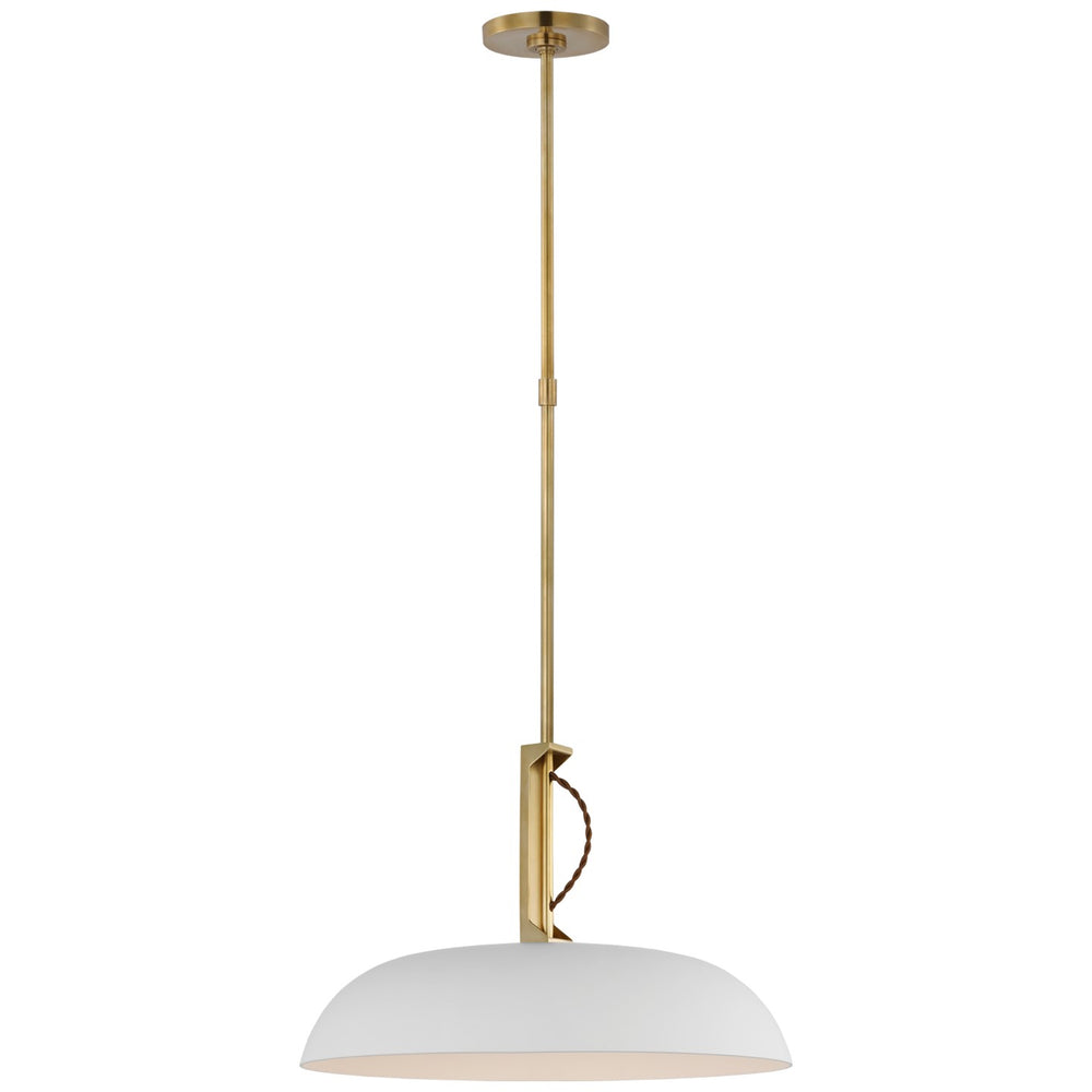 Visual Comfort Signature Canada - LED Pendant - Cyrus - Hand-Rubbed Antique Brass and White- Union Lighting Luminaires Decor