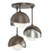 Hubbardton Forge - Three Light Semi-Flush Mount - Brooklyn - Bronze- Union Lighting Luminaires Decor