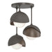 Hubbardton Forge - Three Light Semi-Flush Mount - Brooklyn - Dark Smoke- Union Lighting Luminaires Decor