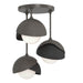 Hubbardton Forge - Three Light Semi-Flush Mount - Brooklyn - Dark Smoke- Union Lighting Luminaires Decor