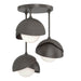 Hubbardton Forge - Three Light Semi-Flush Mount - Brooklyn - Dark Smoke- Union Lighting Luminaires Decor