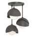 Hubbardton Forge - Three Light Semi-Flush Mount - Brooklyn - Dark Smoke- Union Lighting Luminaires Decor