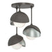 Hubbardton Forge - Three Light Semi-Flush Mount - Brooklyn - Dark Smoke- Union Lighting Luminaires Decor