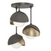 Hubbardton Forge - Three Light Semi-Flush Mount - Brooklyn - Dark Smoke- Union Lighting Luminaires Decor