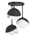 Hubbardton Forge - Three Light Semi-Flush Mount - Brooklyn - Black- Union Lighting Luminaires Decor