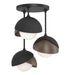 Hubbardton Forge - Three Light Semi-Flush Mount - Brooklyn - Black- Union Lighting Luminaires Decor