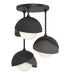 Hubbardton Forge - Three Light Semi-Flush Mount - Brooklyn - Black- Union Lighting Luminaires Decor
