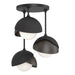 Hubbardton Forge - Three Light Semi-Flush Mount - Brooklyn - Black- Union Lighting Luminaires Decor