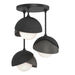 Hubbardton Forge - Three Light Semi-Flush Mount - Brooklyn - Black- Union Lighting Luminaires Decor