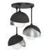 Hubbardton Forge - Three Light Semi-Flush Mount - Brooklyn - Black- Union Lighting Luminaires Decor