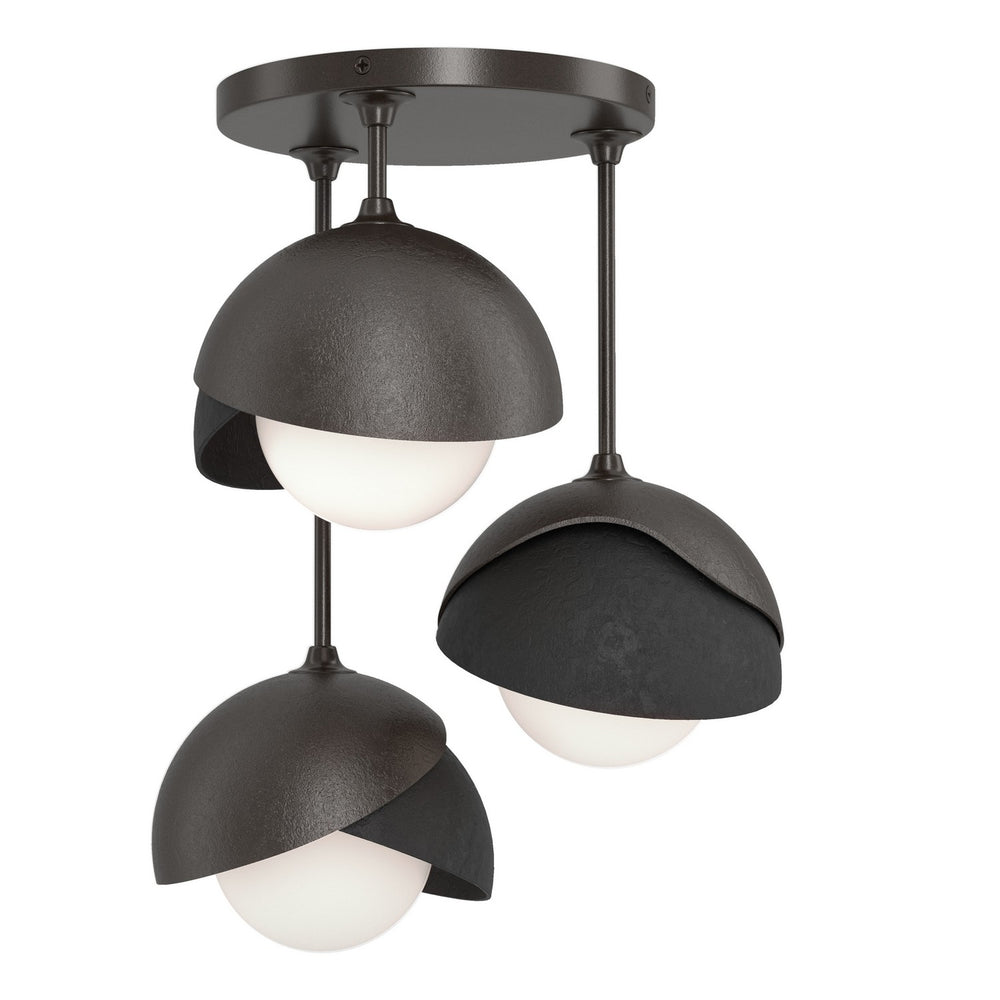 Hubbardton Forge - Three Light Semi-Flush Mount - Brooklyn - Oil Rubbed Bronze- Union Lighting Luminaires Decor