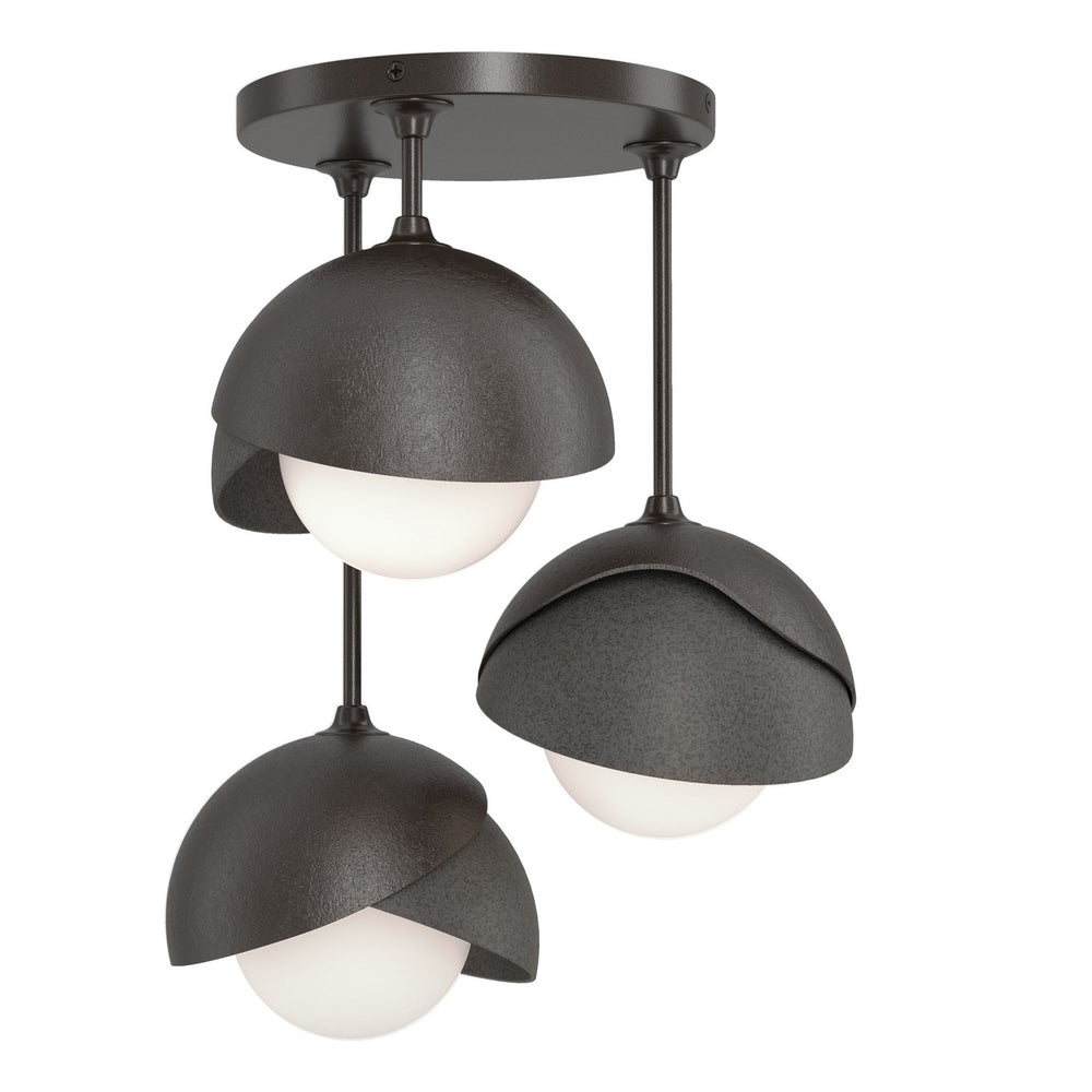 Hubbardton Forge - Three Light Semi-Flush Mount - Brooklyn - Oil Rubbed Bronze- Union Lighting Luminaires Decor