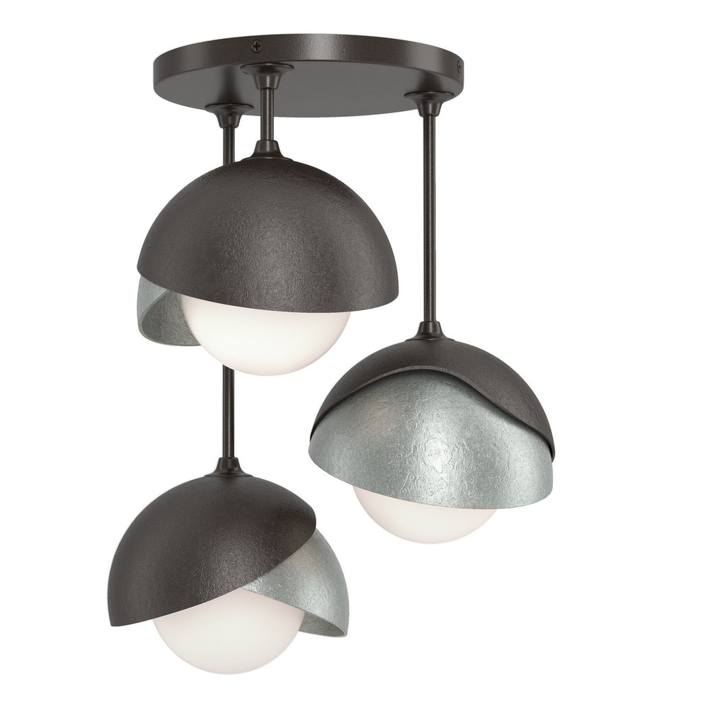 Hubbardton Forge - Three Light Semi-Flush Mount - Brooklyn - Oil Rubbed Bronze- Union Lighting Luminaires Decor