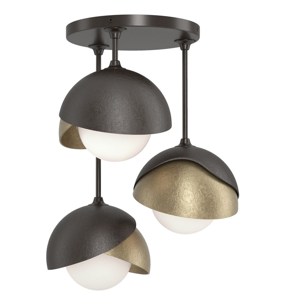 Hubbardton Forge - Three Light Semi-Flush Mount - Brooklyn - Oil Rubbed Bronze- Union Lighting Luminaires Decor