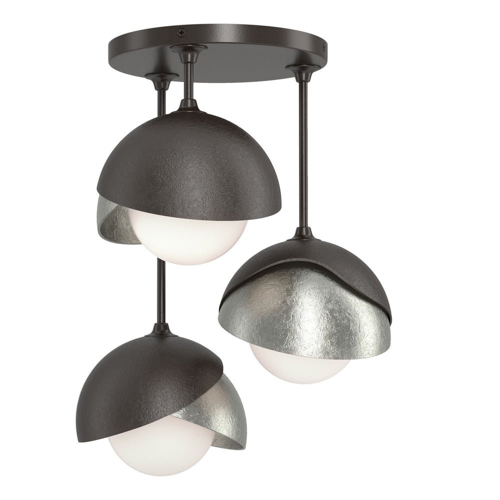 Hubbardton Forge - Three Light Semi-Flush Mount - Brooklyn - Oil Rubbed Bronze- Union Lighting Luminaires Decor