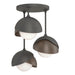 Hubbardton Forge - Three Light Semi-Flush Mount - Brooklyn - Natural Iron- Union Lighting Luminaires Decor
