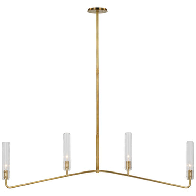 Visual Comfort Signature Canada - LED Linear Chandelier - Casoria - Hand-Rubbed Antique Brass- Union Lighting Luminaires Decor