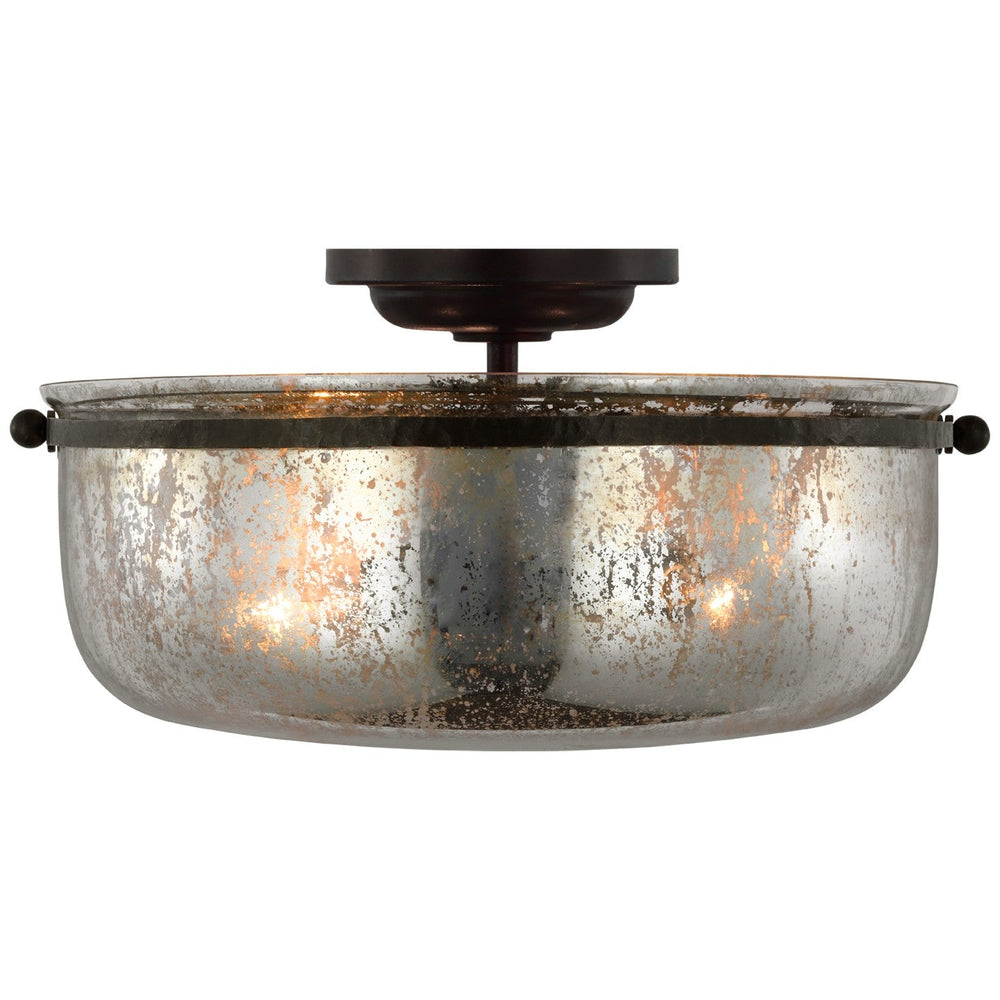 Visual Comfort Signature Canada - LED Semi-Flush Mount - Lorford - Aged Iron- Union Lighting Luminaires Decor