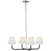 Visual Comfort Signature Canada - LED Chandelier - Basden - Polished Nickel and Black Rattan- Union Lighting Luminaires Decor