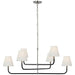 Visual Comfort Signature Canada - LED Chandelier - Basden - Polished Nickel and Black Rattan- Union Lighting Luminaires Decor