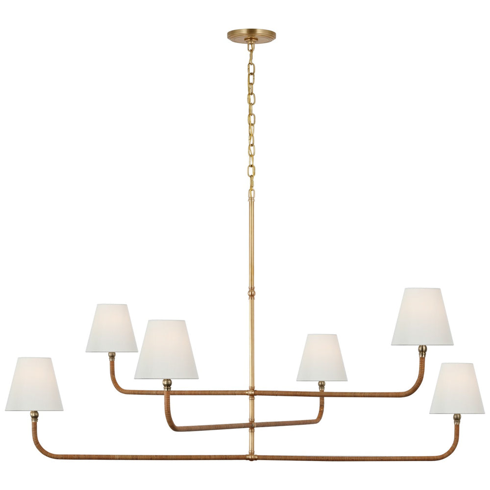 Visual Comfort Signature Canada - LED Chandelier - Basden - Antique-Burnished Brass and Natural Rattan- Union Lighting Luminaires Decor