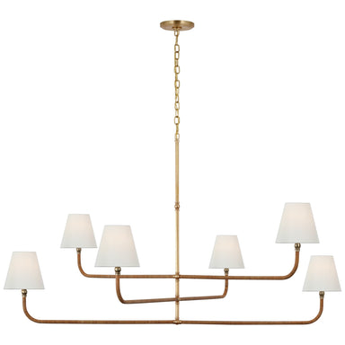 Visual Comfort Signature Canada - LED Chandelier - Basden - Antique-Burnished Brass and Natural Rattan- Union Lighting Luminaires Decor