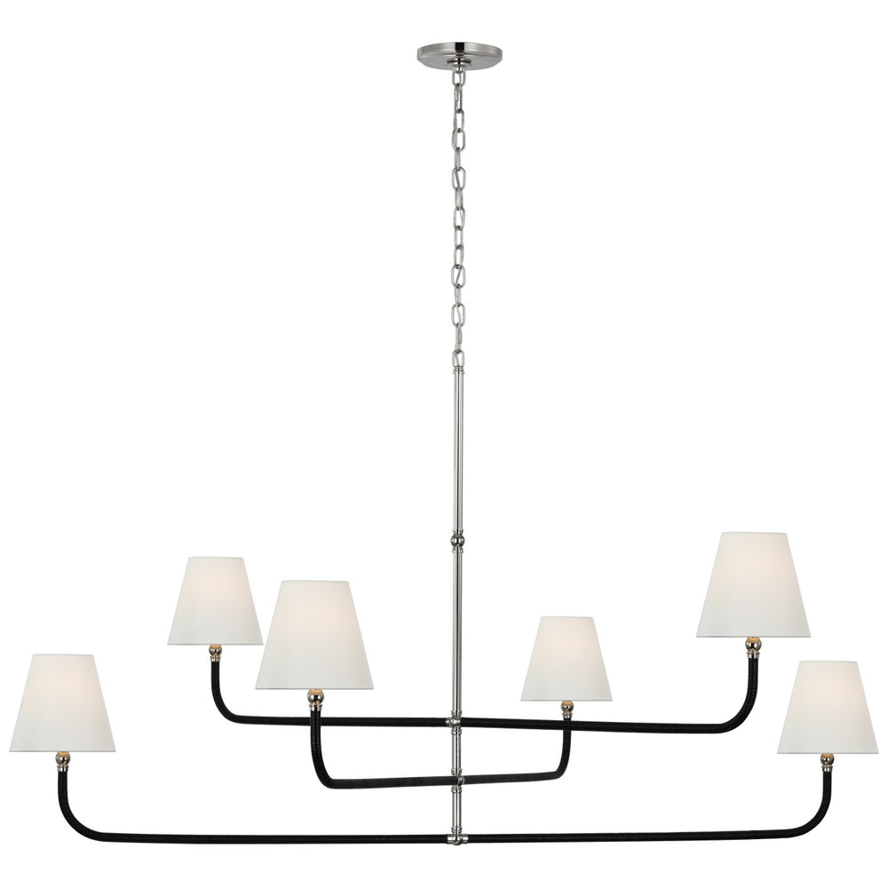 Visual Comfort Signature Canada - LED Chandelier - Basden - Polished Nickel and Black Rattan- Union Lighting Luminaires Decor