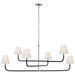 Visual Comfort Signature Canada - LED Chandelier - Basden - Polished Nickel and Black Rattan- Union Lighting Luminaires Decor